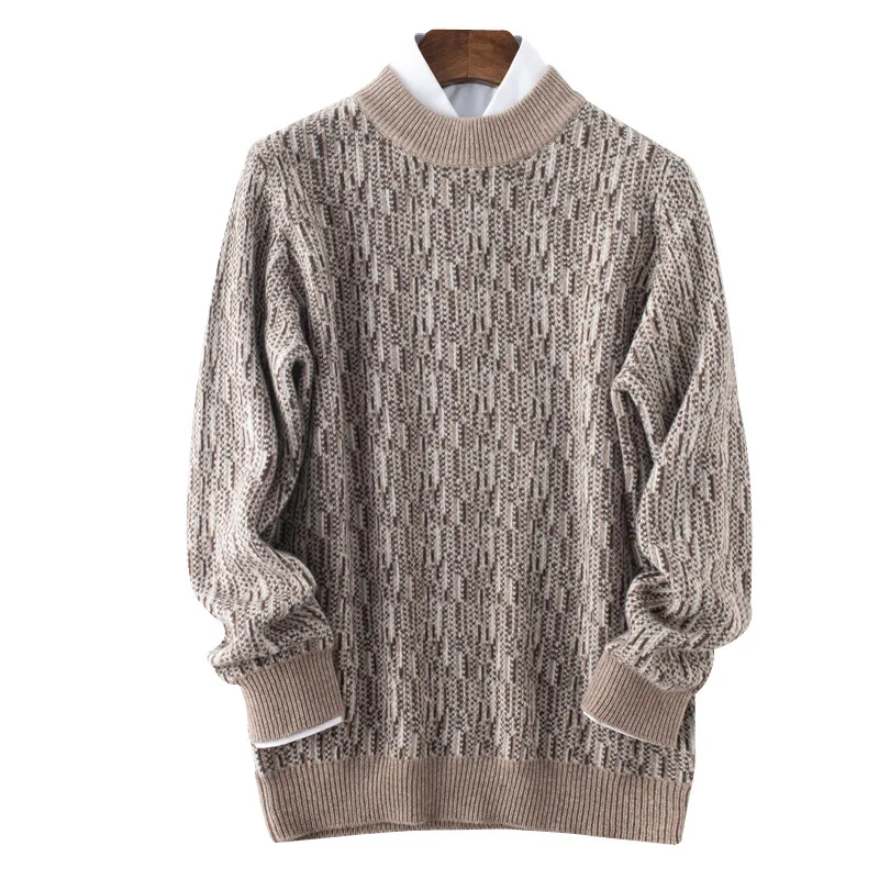 Fashion Wool Sweater Men's O-Neck Pullover 2023 Autumn/Winter Soft and Warm Knitted Pullover Knitted Sweater Top 100% men