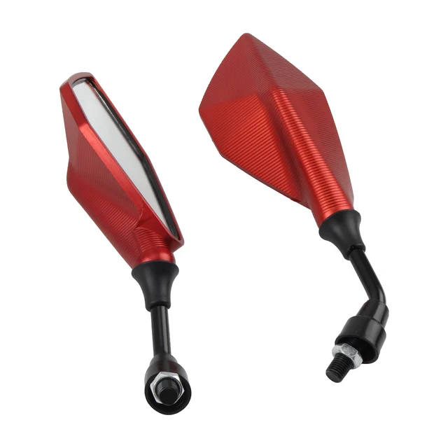 2Pcs 10MM Universal Motorcycle Rearview Mirror Wide Angle Adjustable For Scooter Electric Bike Moped ATV Modified Accessories