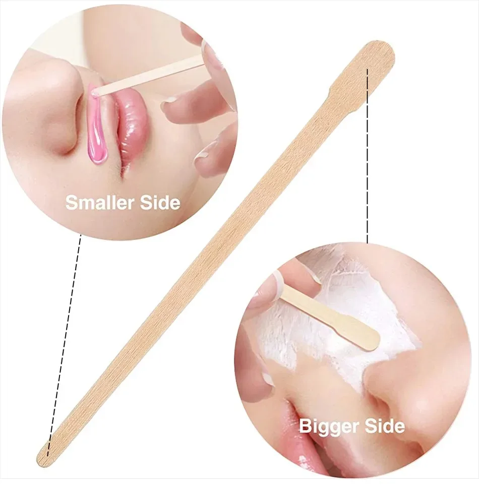 Wooden Hair Removal Stick 100Pcs Face Wax Sticks Depilation Spatula Body Eyebrow Applicator Smooth Tongue Depressor Smudge stick wood hair removal spatula