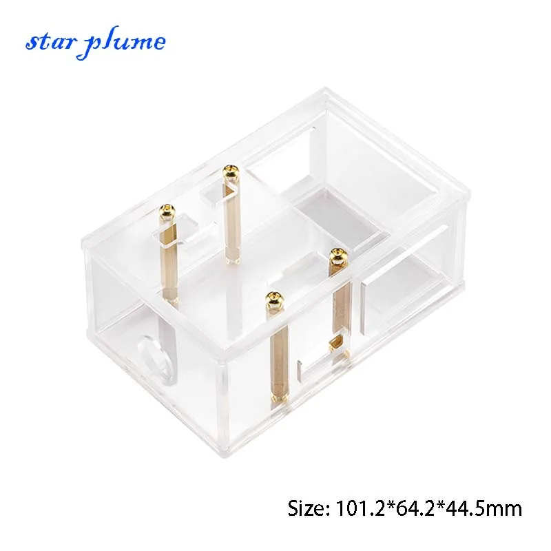 TDA7377Pro2 Power Amplifier Board Power Amplifier Chassis DIY With Acrylic Shell Assembled Protective Shell （101.2*64.2*44.5mm） 2412b aluminum audio amplifier chassis shell for hd1969 amp class a cnc shell case with radiator 240 120 271mm