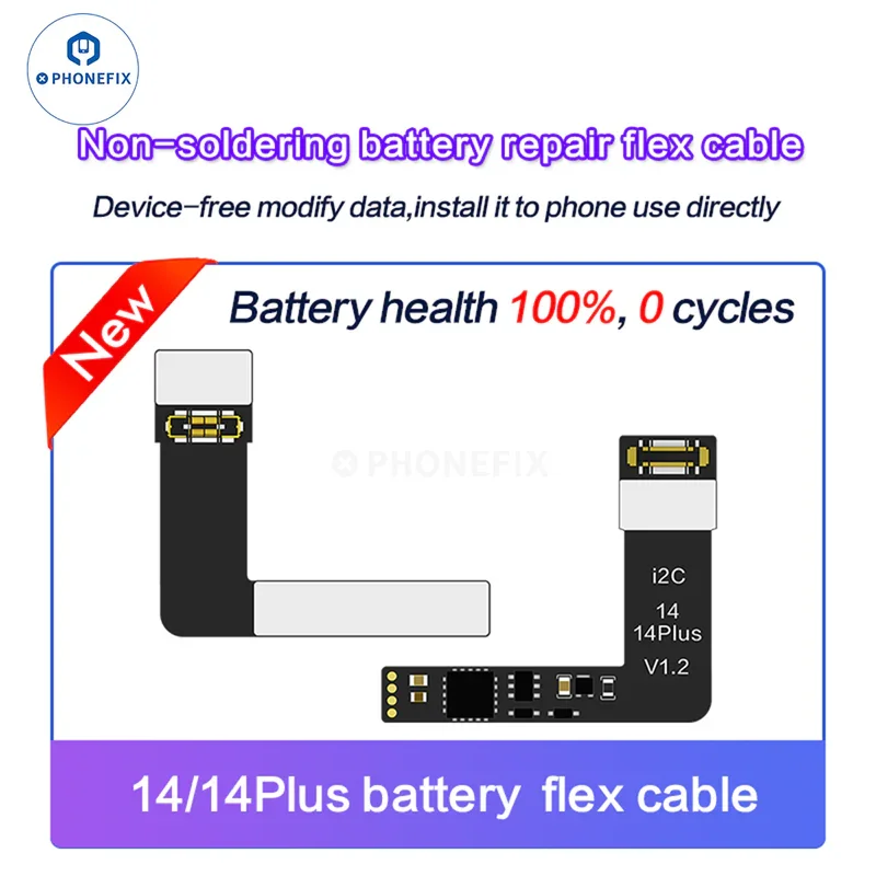 Pour IPHONE 12 Mini / 12/12 Pro i2C Étiquette Sur Batterie Données Flex