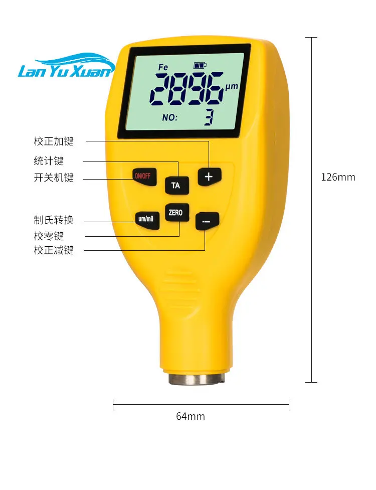 

Large range coating thickness gauge, enamel flake steel structure fireproof coating, paint film, pipeline anti-corrosion