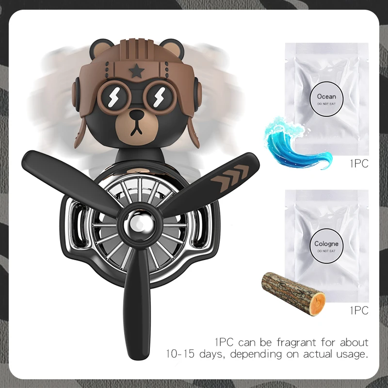 Vbnuyhim Beer Auto Geurverspreider | Leuke Cartoon Witte Beer Aromatherapie Diffuser, Auto Geurhouders met 5 ml Geur, Bear Auto Parfum Vent Clip Decoratie voor de meeste Voertuigen