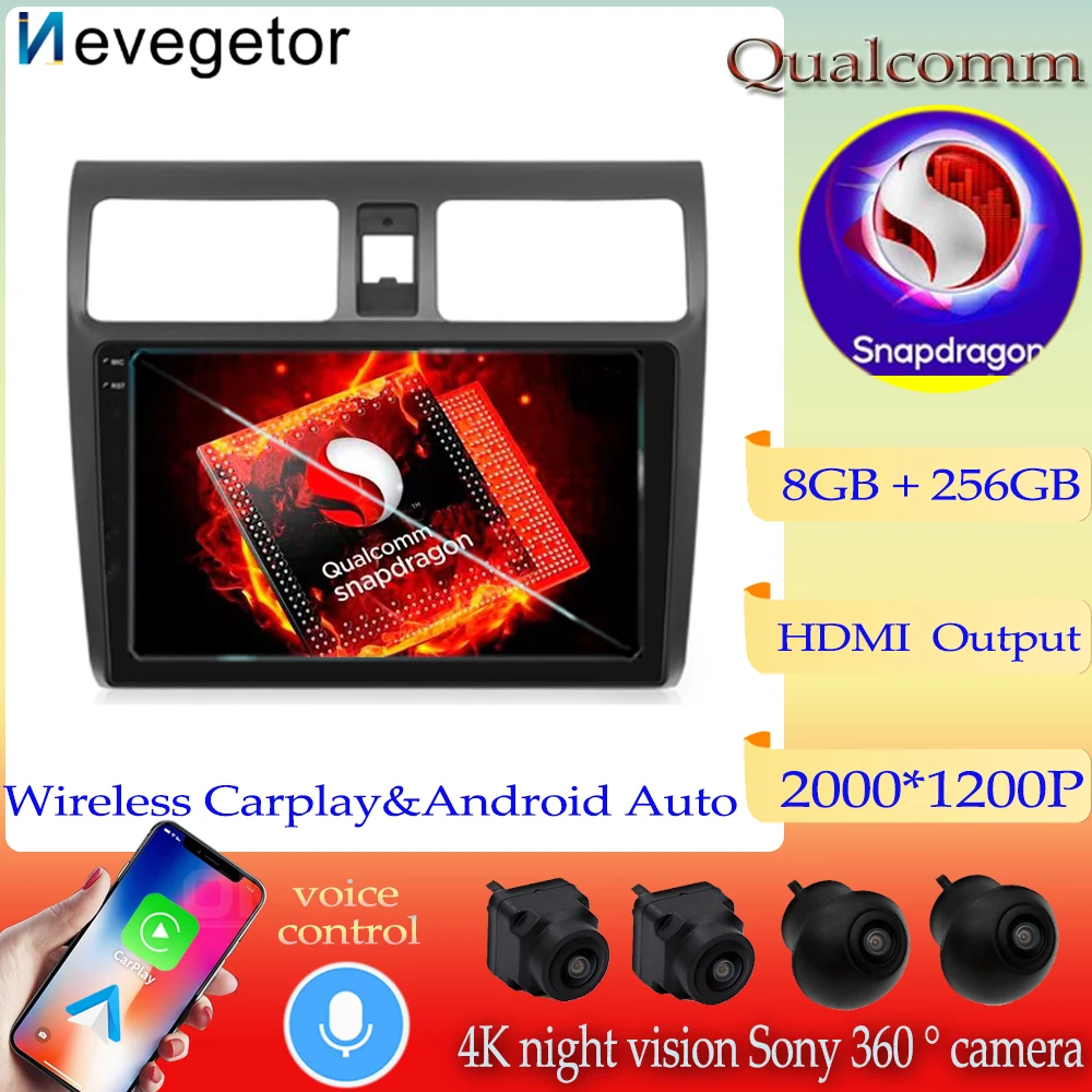 

Автомобильная Мультимедийная система Android, Android13, Qualcomm, для Suzuki Swift 2003, 2005, 2006, 2007-2010, 4G, GPS, 2din