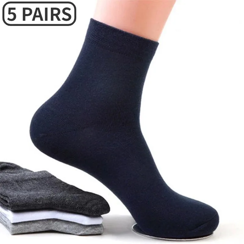 HSS 10Pairs Men‘s Socks Cotton Casual Business Middle Black Breathable Male Crew Socks Summer Winter Dress Gifts Socks Size38-45 Best Sellers In Accessories