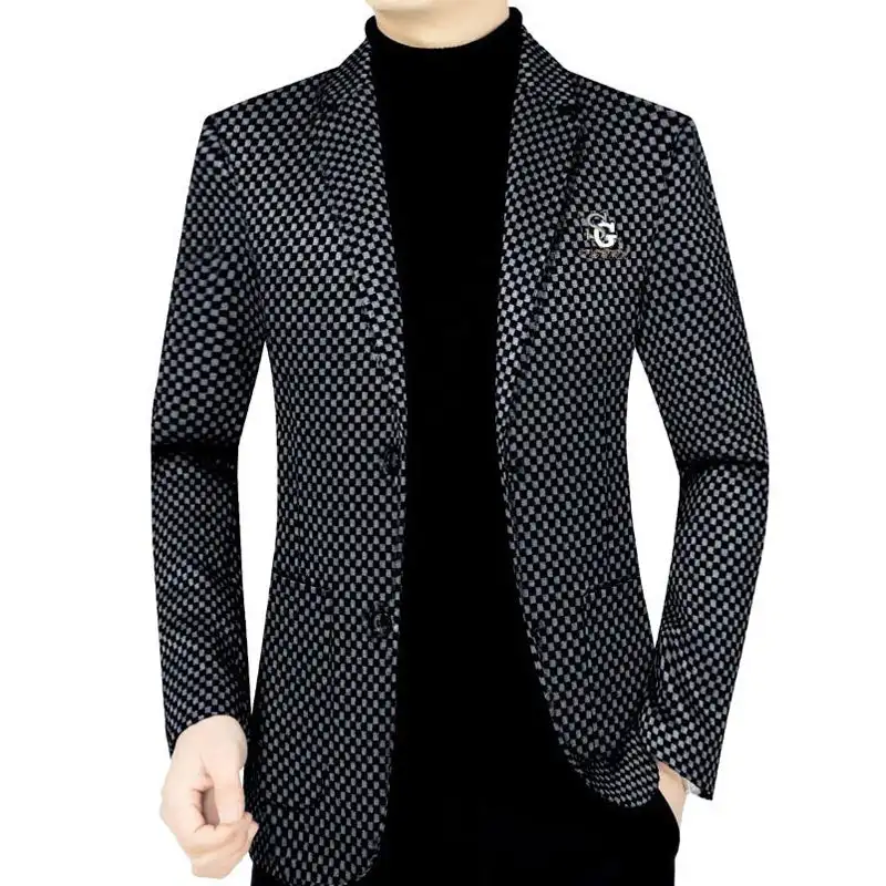 Mens Blazers Slim Fit Business Casual Men Suit Coat Button Travel Blazer Suit Jacket