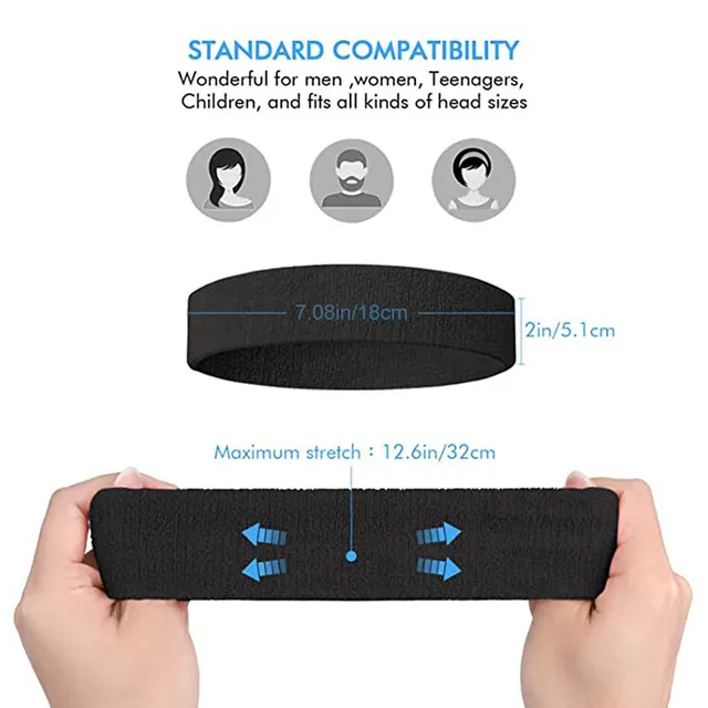 Cotton Athletic Headband Elastic Sweatband Protection Basketball Sport Adult Kids Gym Fitness Sweat Hair Band Volleyball Tennis 3