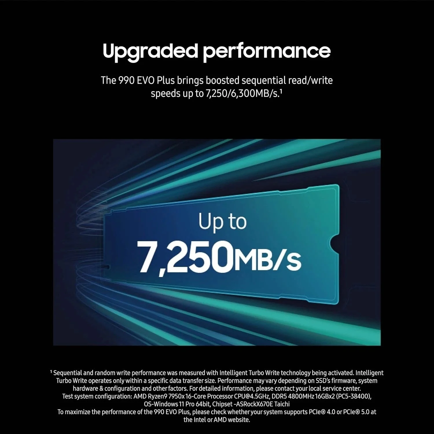 삼성 990 EVO Plus SSD 1TB, PCIe Gen 4x4, Gen 5x2 M.2 2280, 속도 최대 7,150MB/s, 스토리지 업그레이드