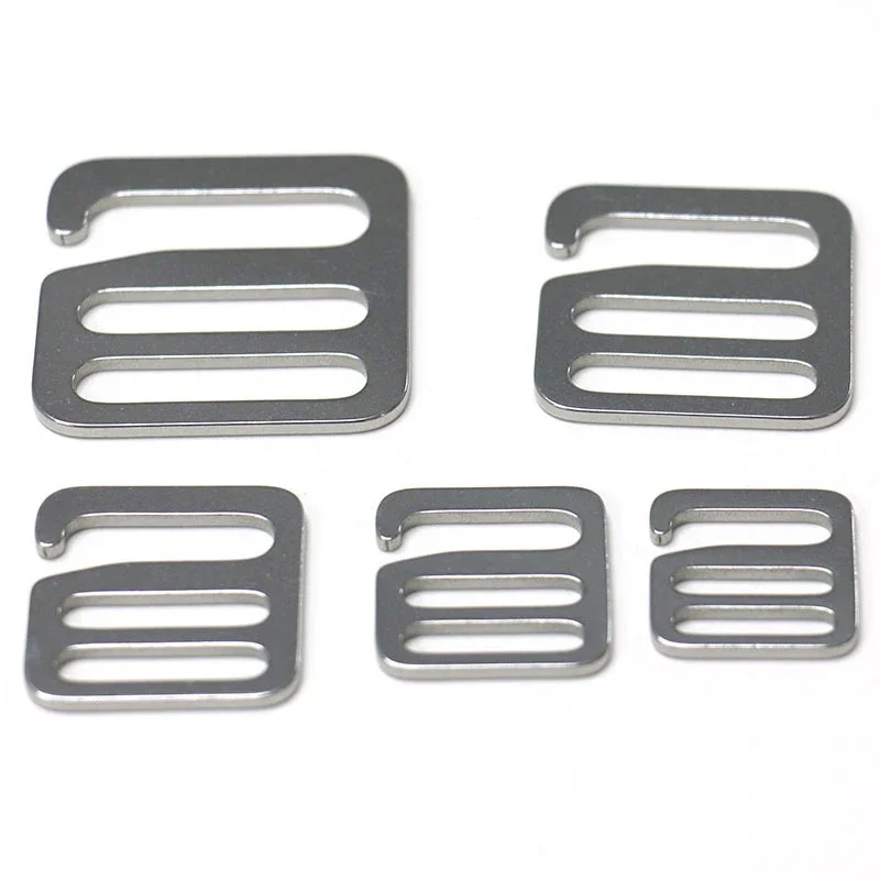 Description Picture 2 of item1PC Stainless Steel Adjuster Square Buckle "6" Shape Tri-glide Hook Clasp for Leathercraft Bag Strap Webbing Parts Accessories