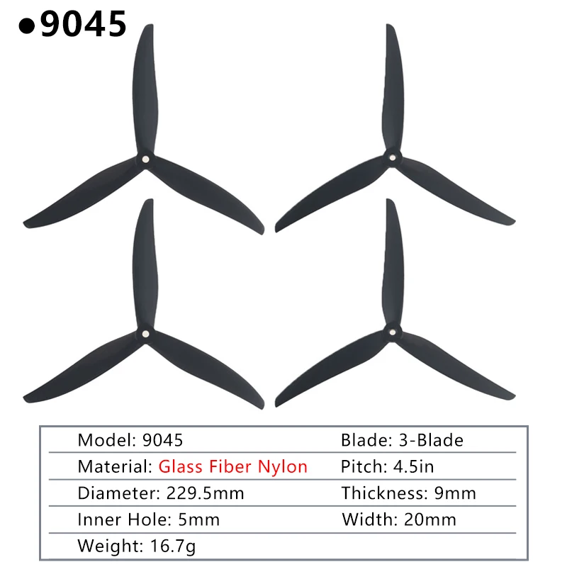 2PAIRS GEMFAN Drone Propeller Cinelifter 3 Blade Props - CW/CCW 7035 7037 8040 8060 9045 1050 Efficient 3-Blades For RC FPV Drone 15