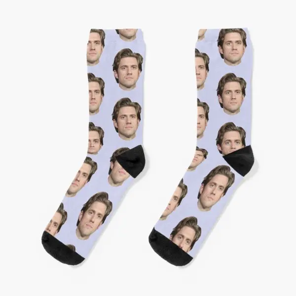 Aaron Tveit Crew Socks Comfortable Sports Breathable Black Girls Cotton Women Unisex Autumn Short Pattern Cartoon Cute Best |