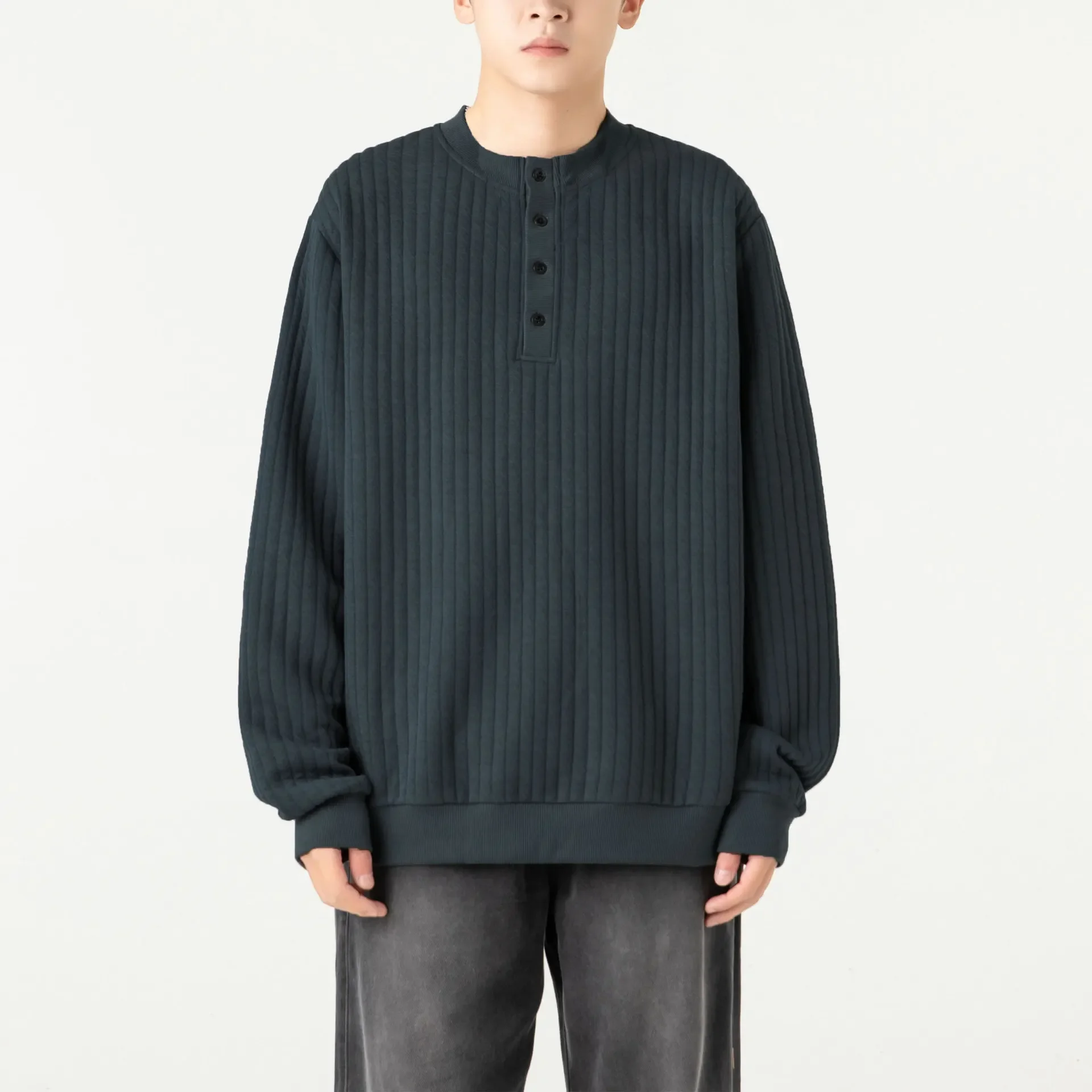 2024 New Autumn Half Turtleneck Button Knit Sweater Pullover Sweaters for Men High Quality Warm Winter Knitted Sweater Men