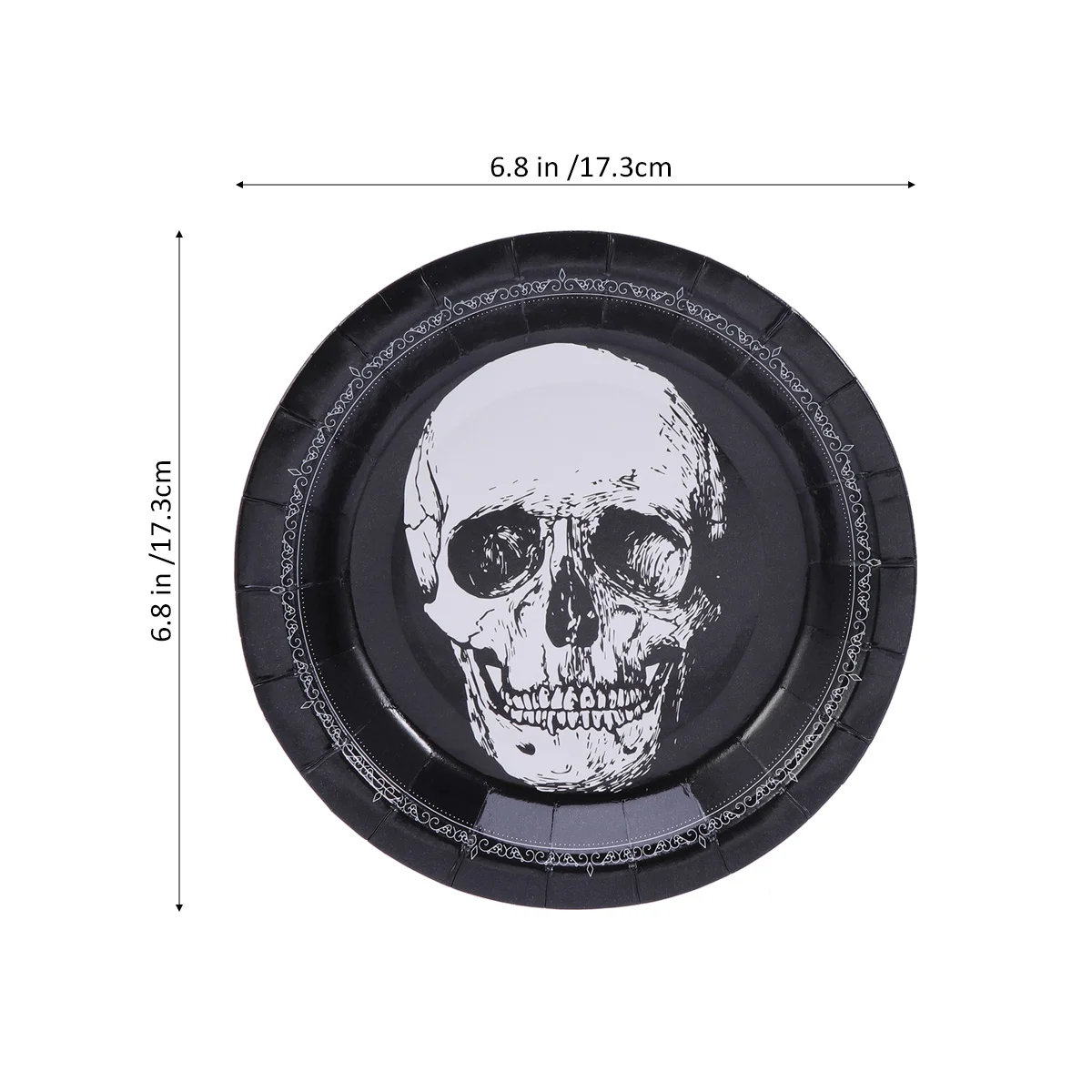 20 Pcs Halloween Party Decor Scary Skull Plate Disposable Cutlery Carnival Supplies Paper Dinner Plates