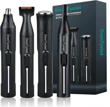 Rechargeable 4-in-1 Hair Trimmer for Men and Women, Painless Eyebrow & Facial Grooming with Powerful Motor 1