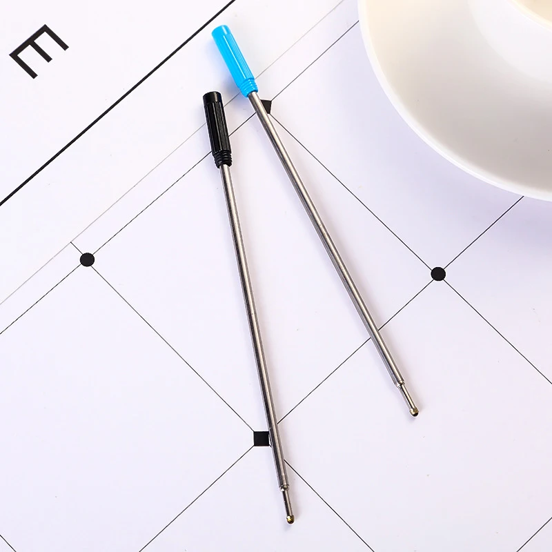 [k]10 개/몫 회전식 금속 펜 리필 특수 볼펜 리필 로드 카트리지 코어 잉크 리필 블랙 블루 잉크