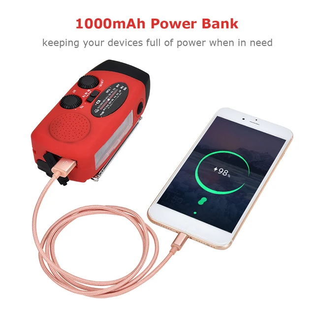Handheld Radio with Flashlight Power Bank for Emergency Solar Powered - Image 4