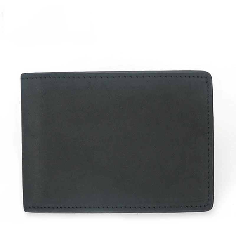 New style retro leather men's wallet with anti-theft brush crazy horse head layer cowhide thin short leather wallet