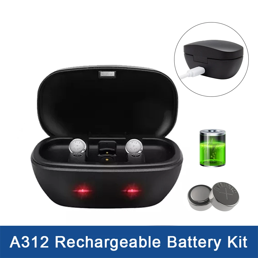 A312 Rechargeable Battery,hearing Aids Batteries 312 Charger Kit 312