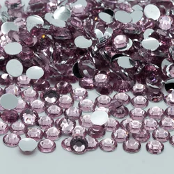 High Transparent Flat - Bottom Resin Diamonds for Nail Art and Jewelry Crafting (Light pink)