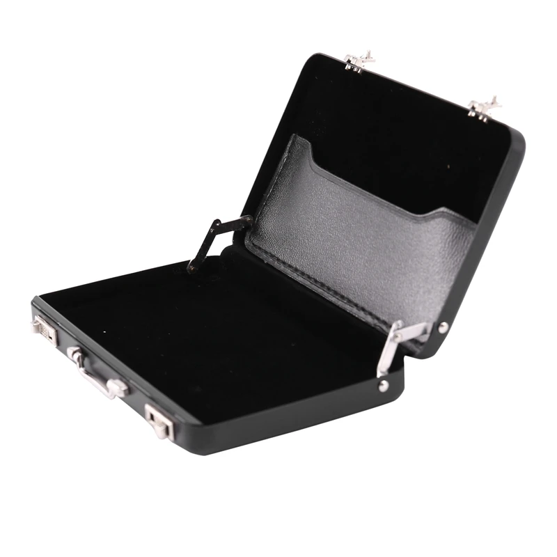 Aluminum password box Card Case card holder Mini suitcase Password briefcase Black