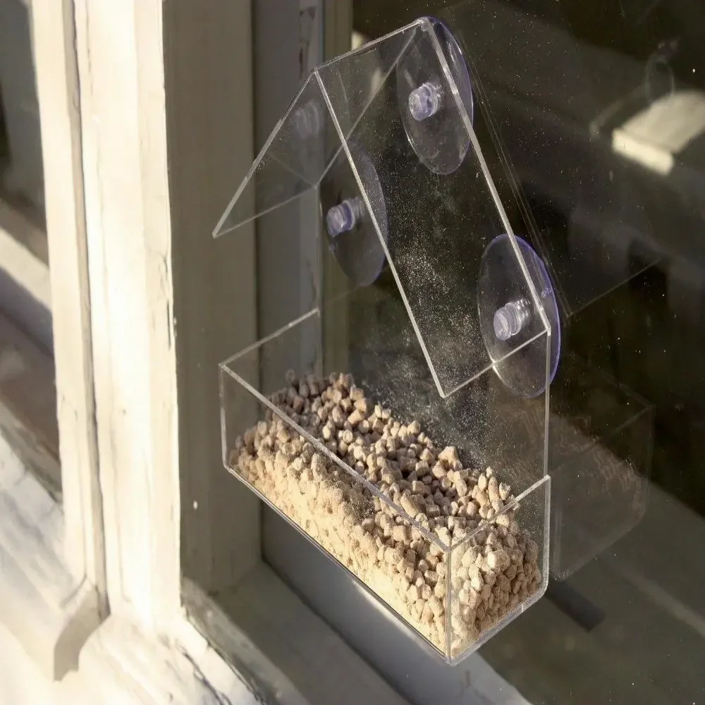 Transparent Window Wild Bird Feeder House Table Removable Suction Cups Sliding Feed Tray for Garden Patio Yard bird feeder