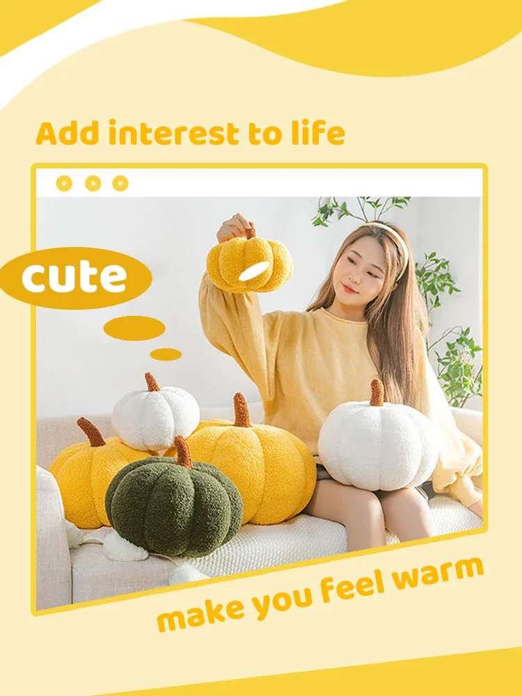 20cm Small Size Soft Pumpkin Plush Toys Lovely Stuffed Plant Bedroom Decoration Halloween Decor Dolls Soothing Pillow for Kids