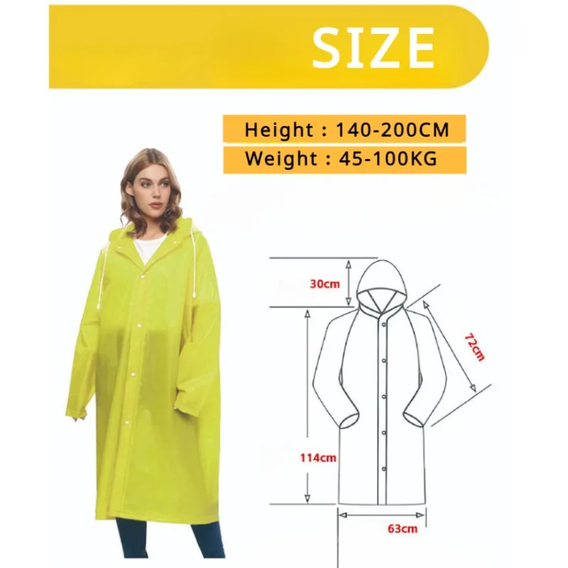 EVA Impermeable Waterproof Rain Coat Men Women Travel Hooded Beam Port Rain Poncho For Fishing Camping Adult Coat rain poncho