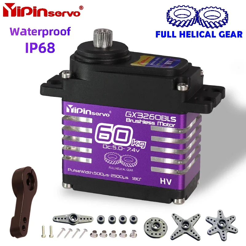Waterproof IP68 Servo 35 40 55 60 70KG All steel helical gear Digital Servos For rc accessories 1/8 1/10 Remote control toy car 5