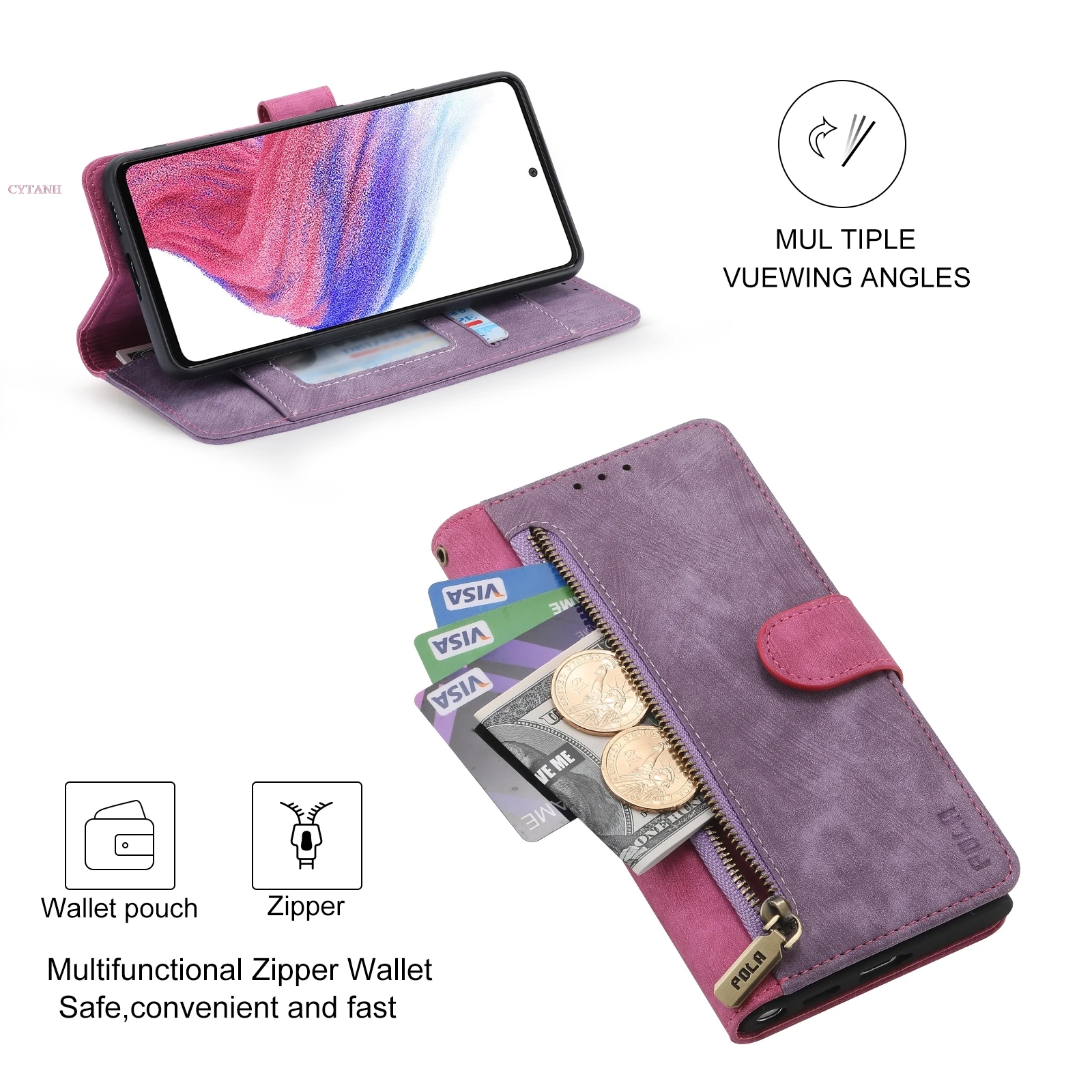 Anti-Theft Brush Leather Case For Samsung Galaxy M53 M51 M33 M13 M62 M32 M02S M62 M32 M12 M31S M30S M20 M10 Flip Wallet Cover