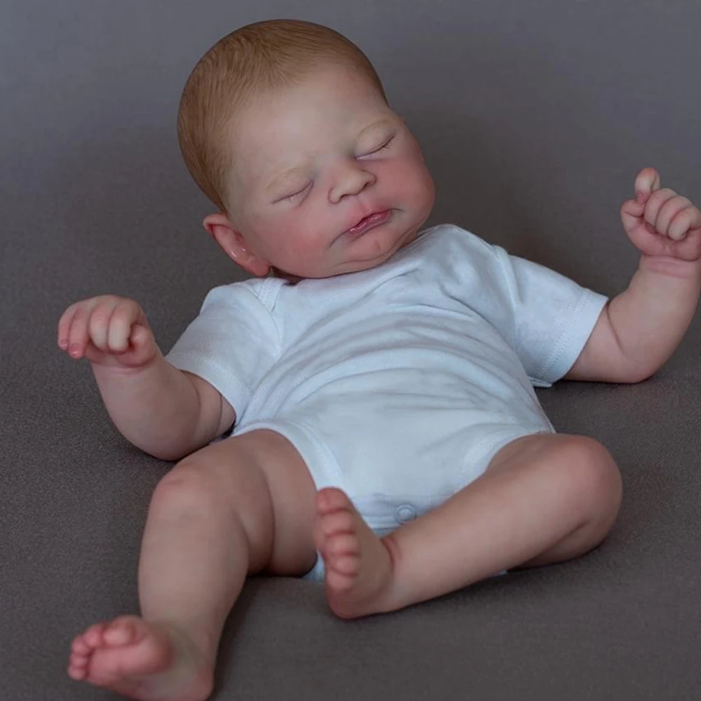 

52CM Soft Silicone Baby Reborn Doll Timothy Sleeping Newborn Bebe Bonecas High Quality Genesis Hand Painted Doll 3D Skin