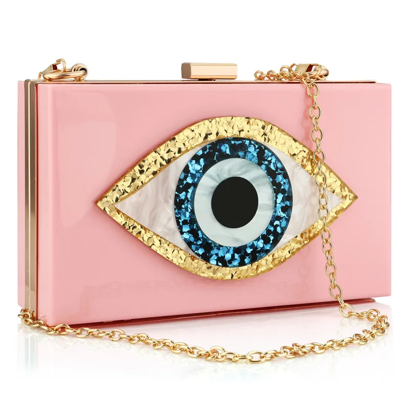 Acrylic Marble Evening Bag Devil'S Eye Fashion Retengular Diagonal Bag For Wedding Or Party For Woman Handbag Clutch