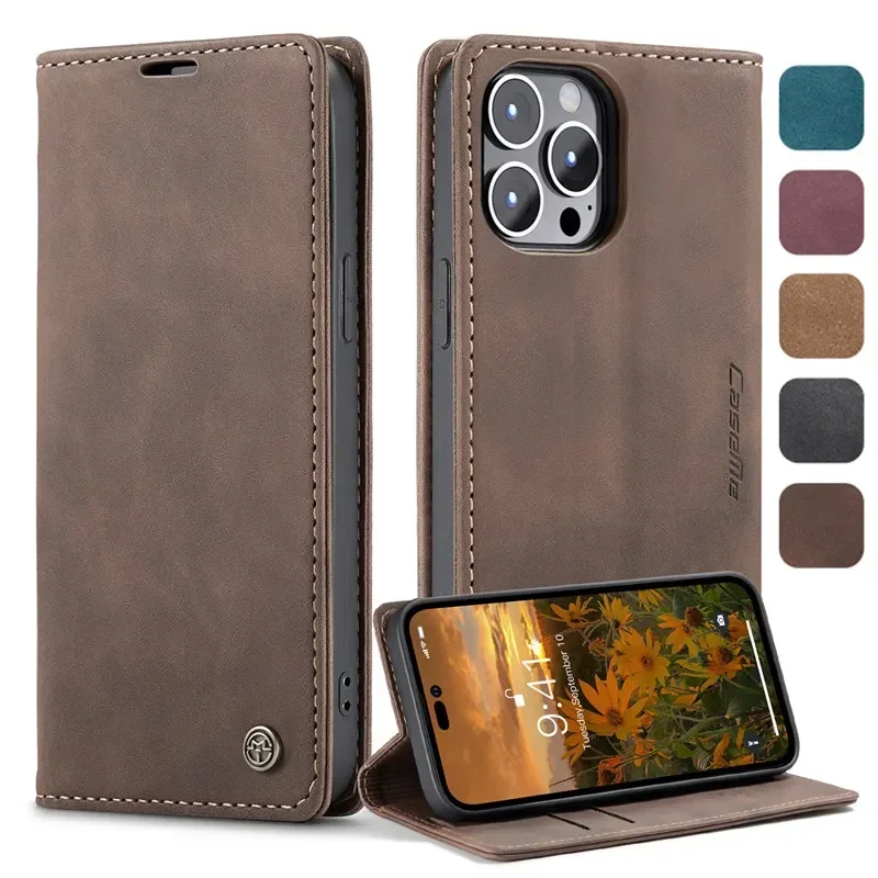 Premium Magnetic Flip Leather Wallet Case with Card Holder
