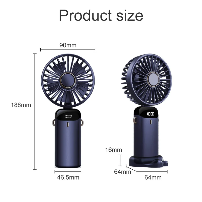 Ventilatore da collo portatile con display led 5 velocità usb_voghion.com