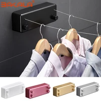 Home 4M steel wire Invisible Wall Hanger Indoor Retractable Solid Clothesline Retractable Clothesline clothes dryer 1