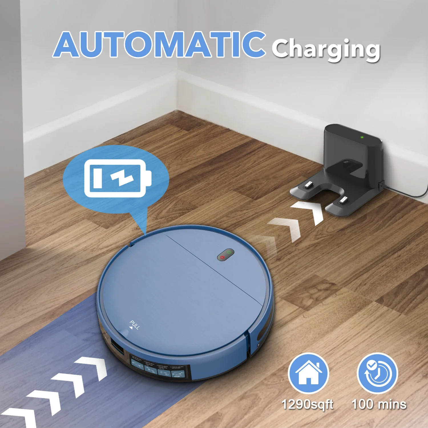 GOOVI BR151 Robot Vacuum Cleaner 6000Pa Auto Charging Tuya App Control Water Tank Wet Electric Sweeper Smart Dynamic Navigation 6