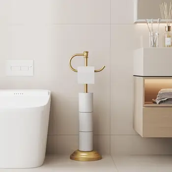 antique brass toilet paper holder stand