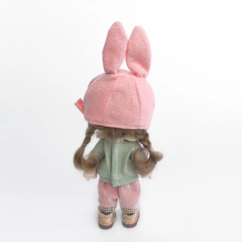 Ob11 Doll Fake Two Long Sleeved T-Shirts Clothes Doll Harem Pant Doll Cat Hat Suit For Molly Gsc Ymy P9 P10 Body Uf Dolls 3