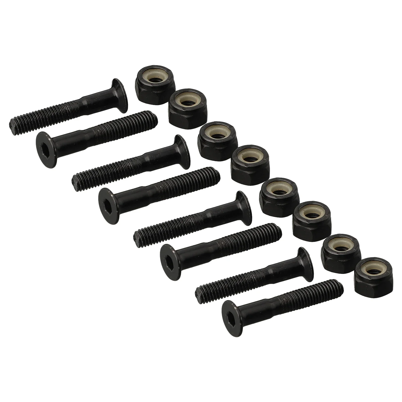 16 Pcs 교체 나사 + 너트 25-30MM 중간 탄소강 검정/금색 나사 볼트 4 륜 스케이트 보드 롱 보드 액세서리