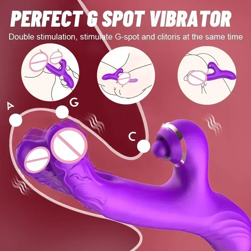 Finger Tapping Vibrator for Women Clit Sucker Clitoris Stimulator Powerful Dual Dildos Vibrators Sex Toys for Couple Adult Toys