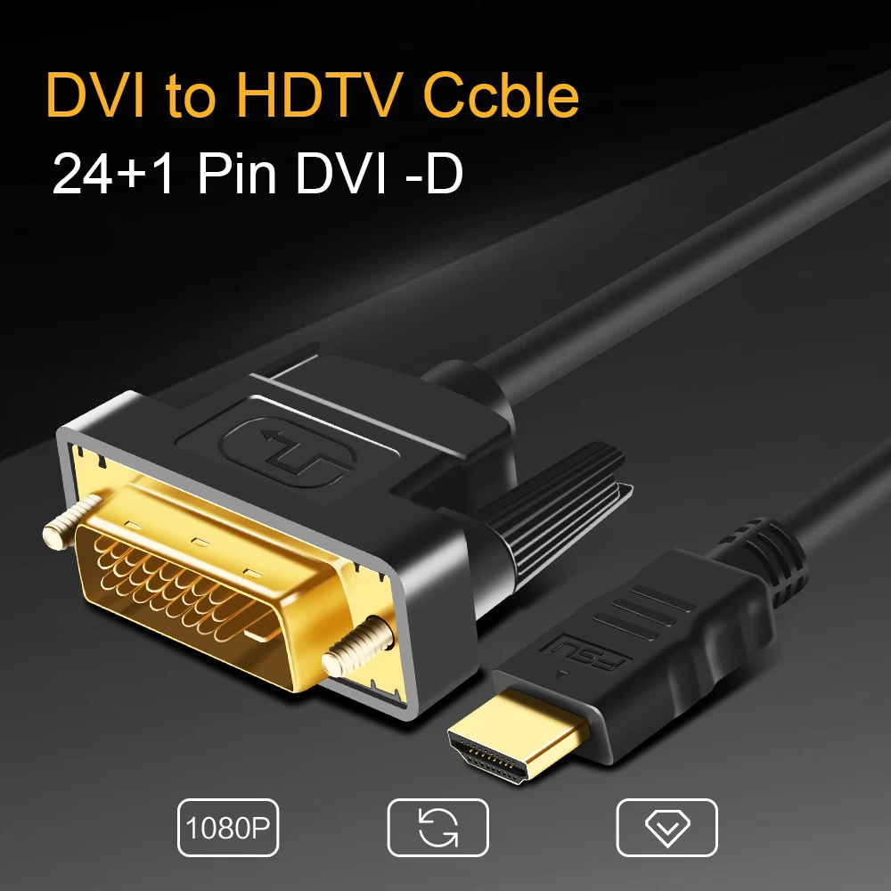 Rhinocables HDMI To DVI-D 24 + DVI Cable Gold 1PIN Digital Lead - Foto 11
