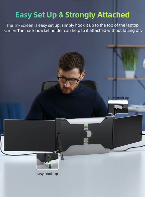 新品未使用13.3インチ Portable Tri-Screen Monitor Laptop Monitor Extender Multi Screen Portable Workstation