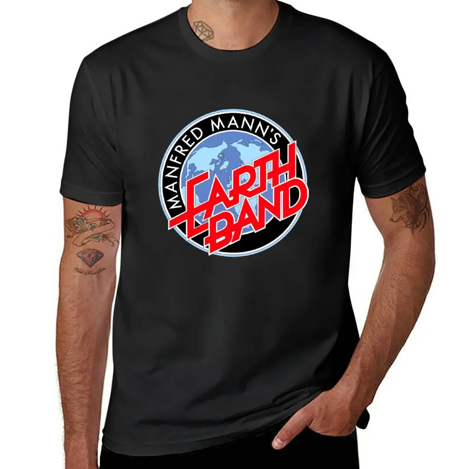 

Manfred Mann's Earth Band Retro T-Shirt blacks boys animal print quick drying mens graphic t-shirts funny