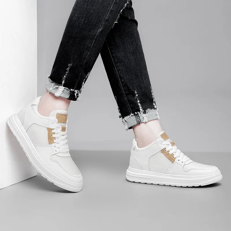 Summer Invisible Inner Height Increasing 8cm Men's Shoes Trendy Breathable Sports Shoes Comfortable Casual Wear-resistant Sneake