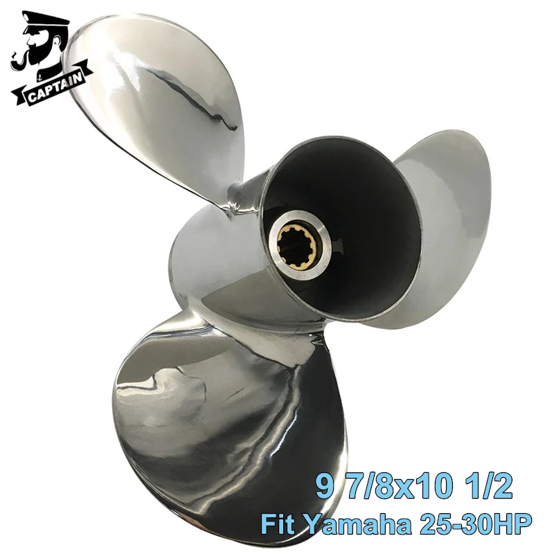 

Captain Outboard Propeller 9 7/8x10 1/2 Fit Yamaha Boat Engines F25HP 20HP 30 HP Stainless Steel Propeller 10 Tooth Splines RH