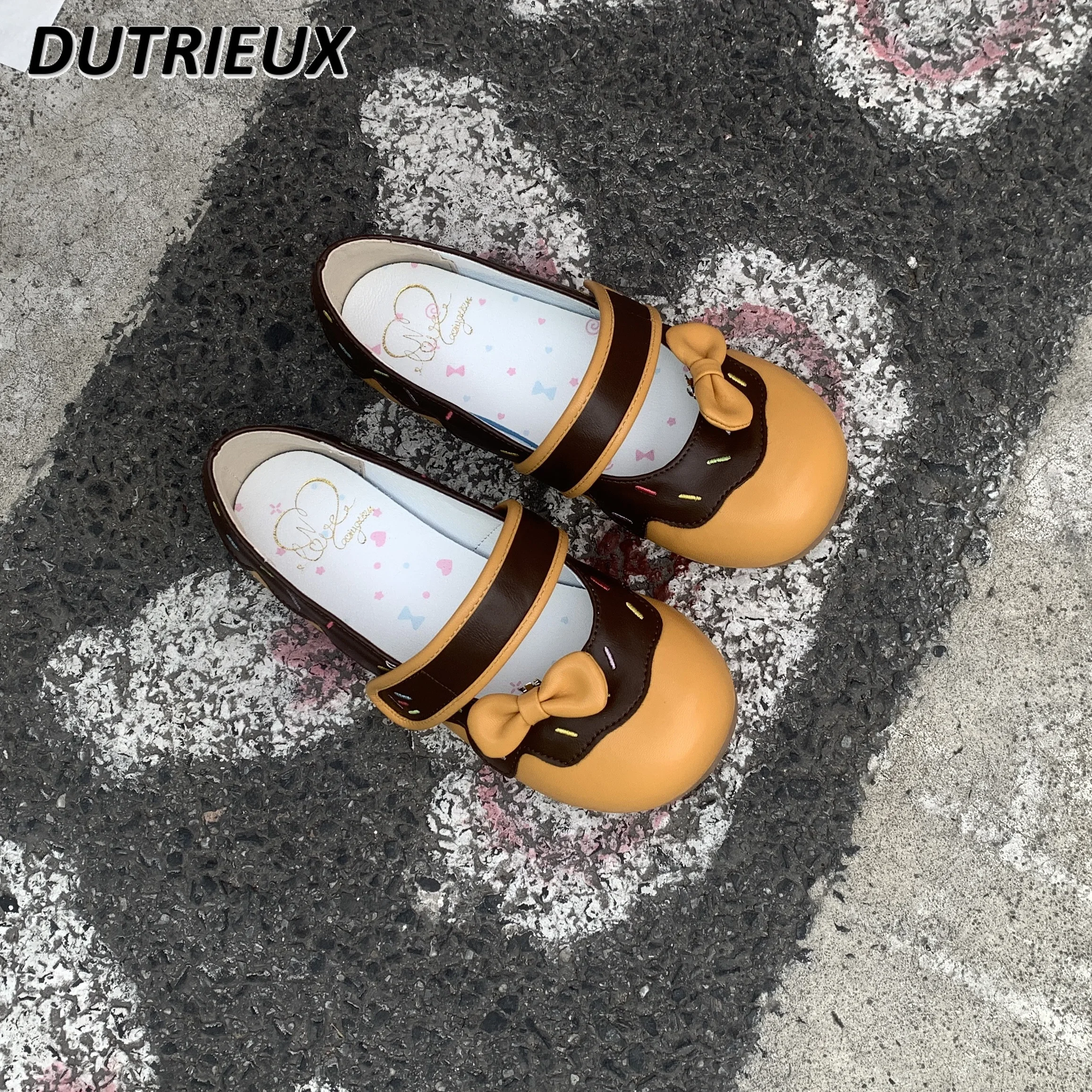 Cute Sweet Fashion Small Leather Shoes Girl Original Lolita Style Design Mary Jane Round Head Flats for Women Spring Summer 6