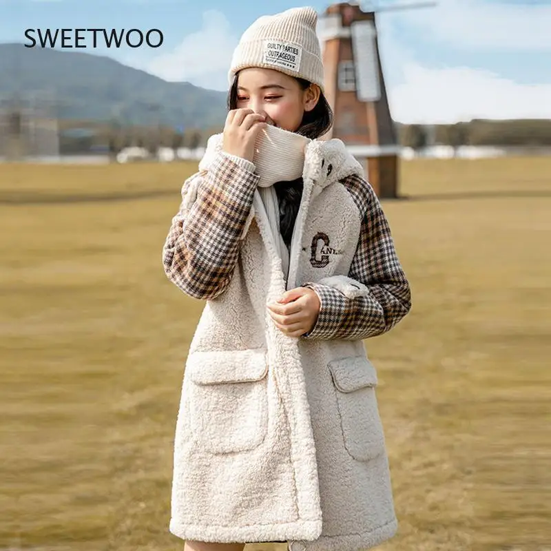 Winter Warm Fur Long Coats Women Loose Casual Elegant Wool Coats Solid Lady Jacket Korean Fashion Long Sleeves Overwear New 2022