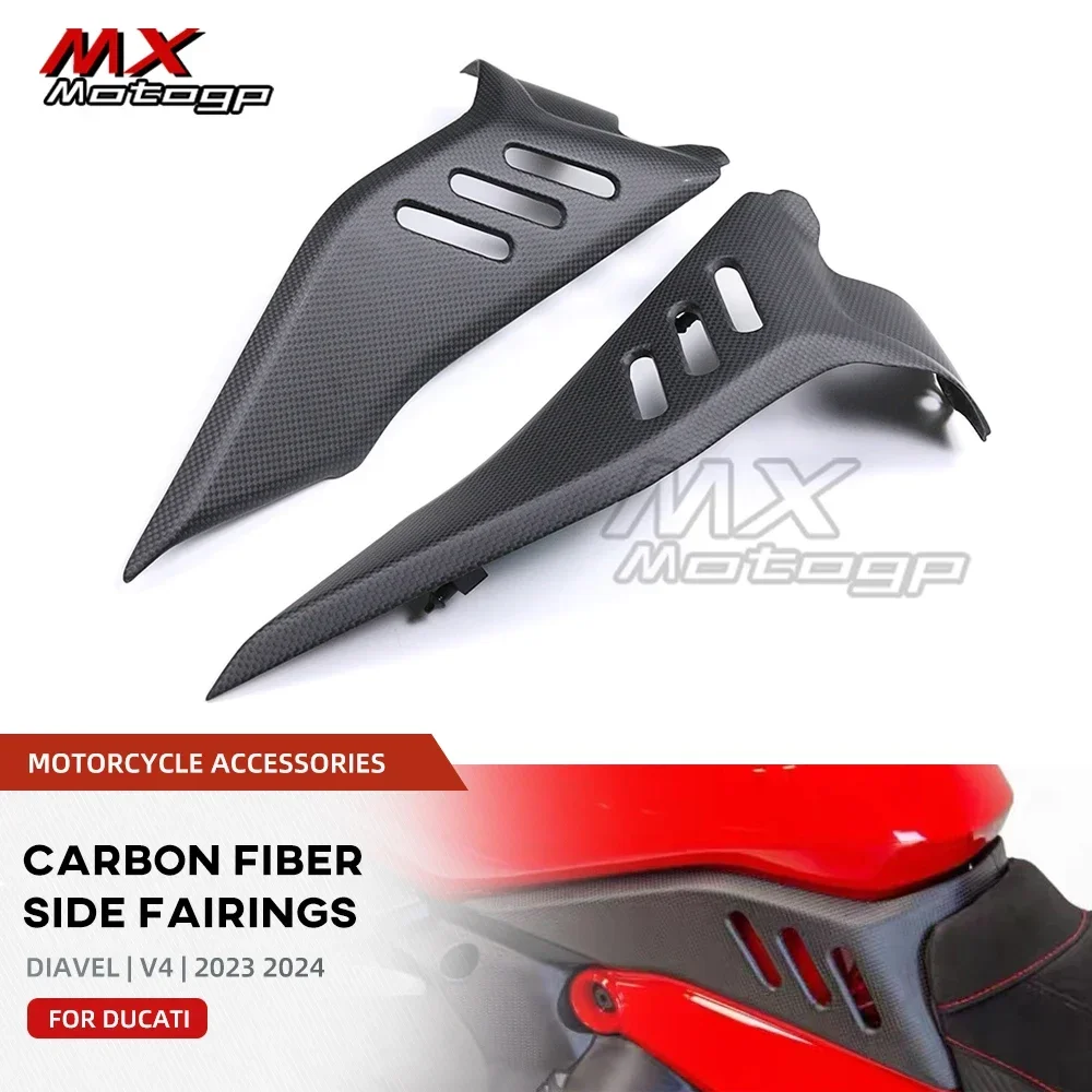 

Motorcycle Carbon Fiber Front Fuel Tank Side Panels Cover For DUCATI Diavel V4 2023 Motor Tank Protector Fairing Kits