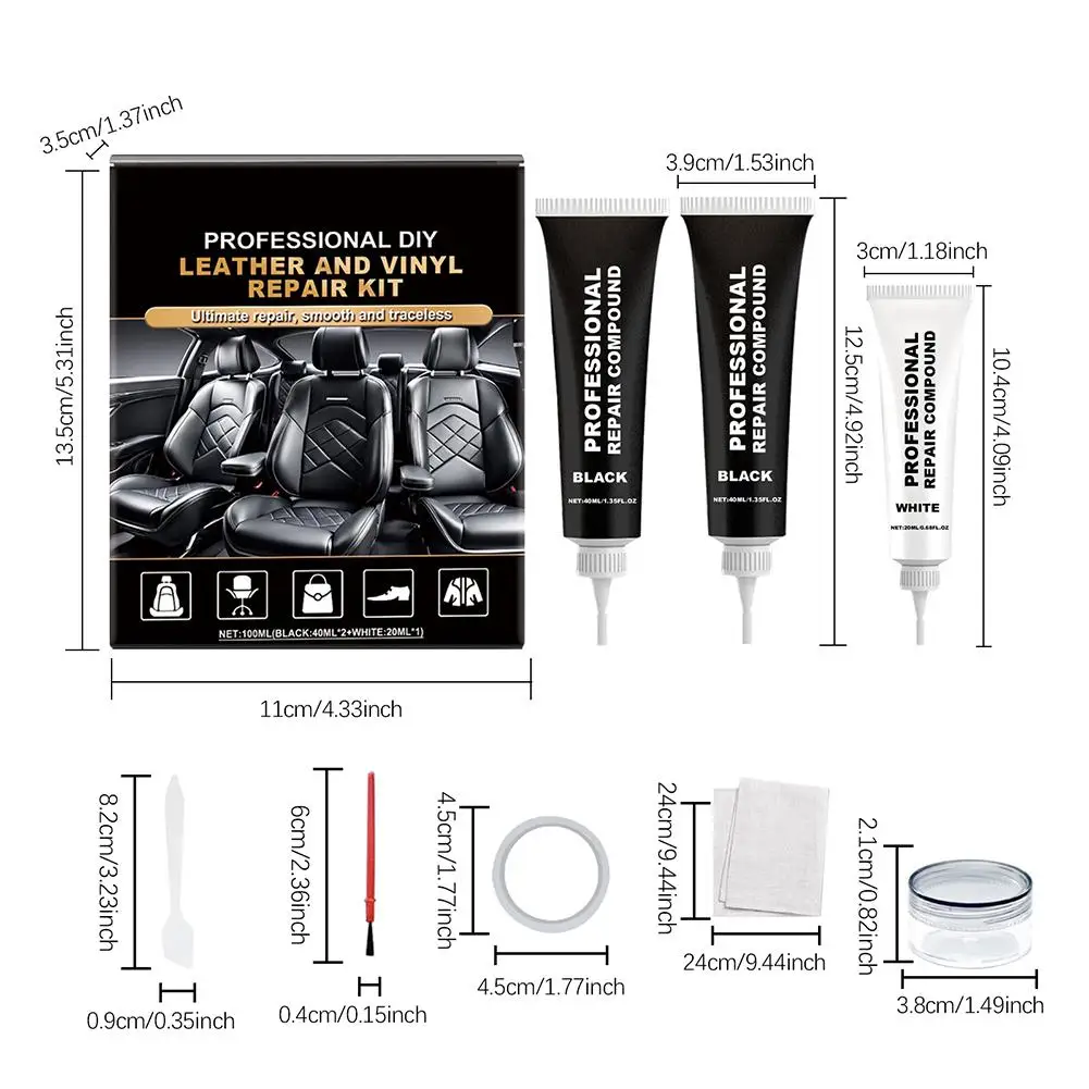 Car Leather Seat Repair Kit Auto Seat Sofa Coats Holes Scratch Cracks Restoration Cream Furniture Sofa Repair Maintenance
