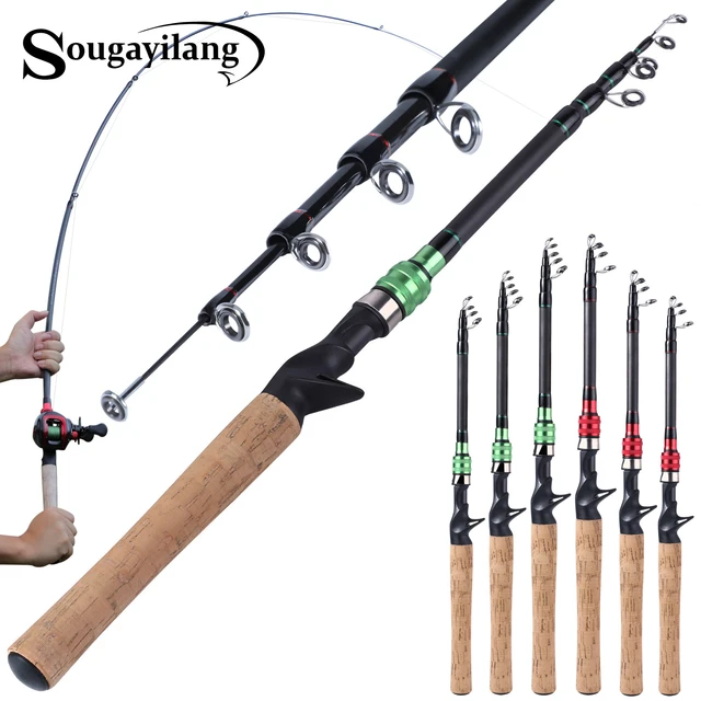 Fishing Rods Spinning Casting Throw Fishing Rod 5 Sections 1.8-2.4M High  Carbon Fiber Travel Fishing Accessories Saltwater Freshwater Fishing ()