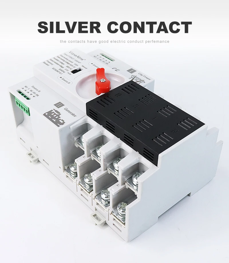 Description Picture 3 of itemDin Rail 4P ATS Automatic Transfer Switch 63A 100A Dual Power Selector Switches Uninterrupted Power Generator Photovoltaic Solar